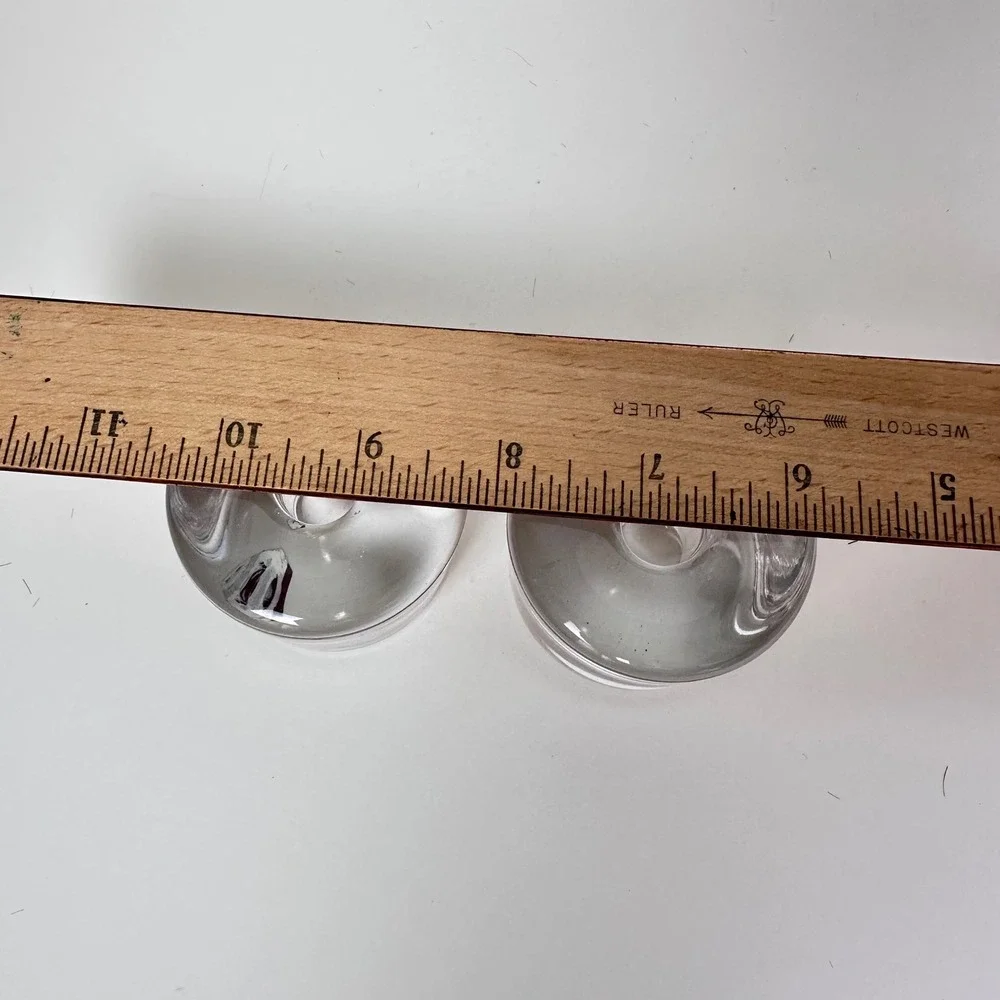 Orrefors Sweden Crystal Taper Candle Holders Set of 2 